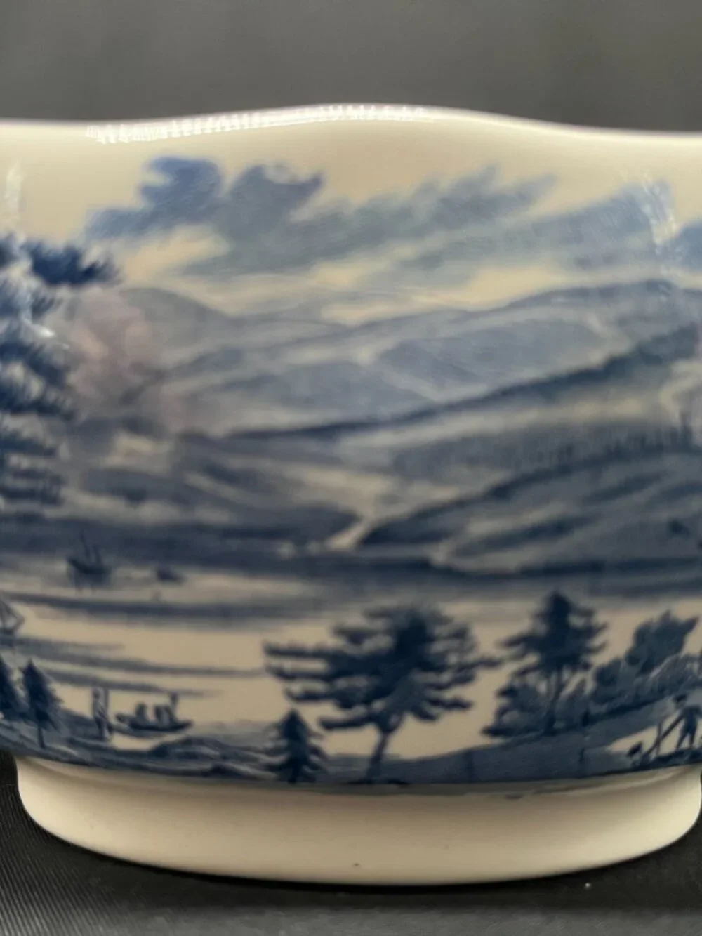 Vintage Ironstone Liberty Blue Pattern Gravy Boat by Staffordshire in England